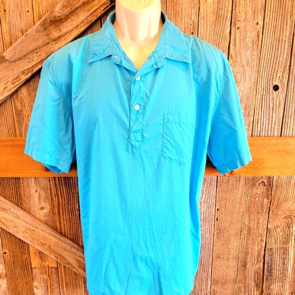 J. Crew Polo Shirt Mens XL Blue Collared Lightweight Short Sleeve Preppy